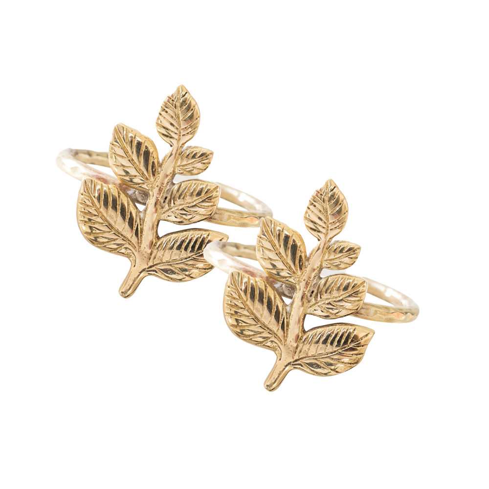 Napkin Ring Set Branch Gold - LEEF mode en accessoires