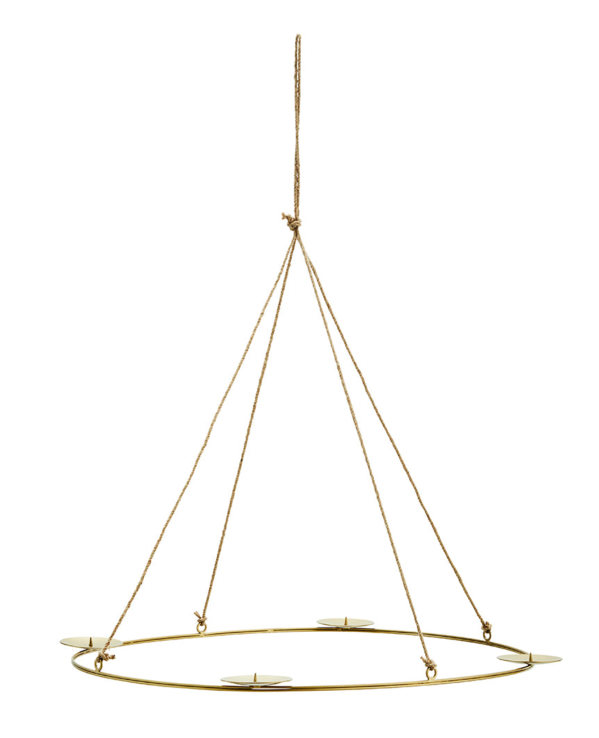 Oval Hanging Candle Holder Ant. Brass van Madam Stoltz te koop bij LEEF mode en accessoires Meppel