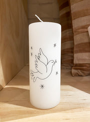 Powderpressed Cylinder Peace Dove Wit van Rustik Lys te koop bij LEEF mode en accessoires Meppel