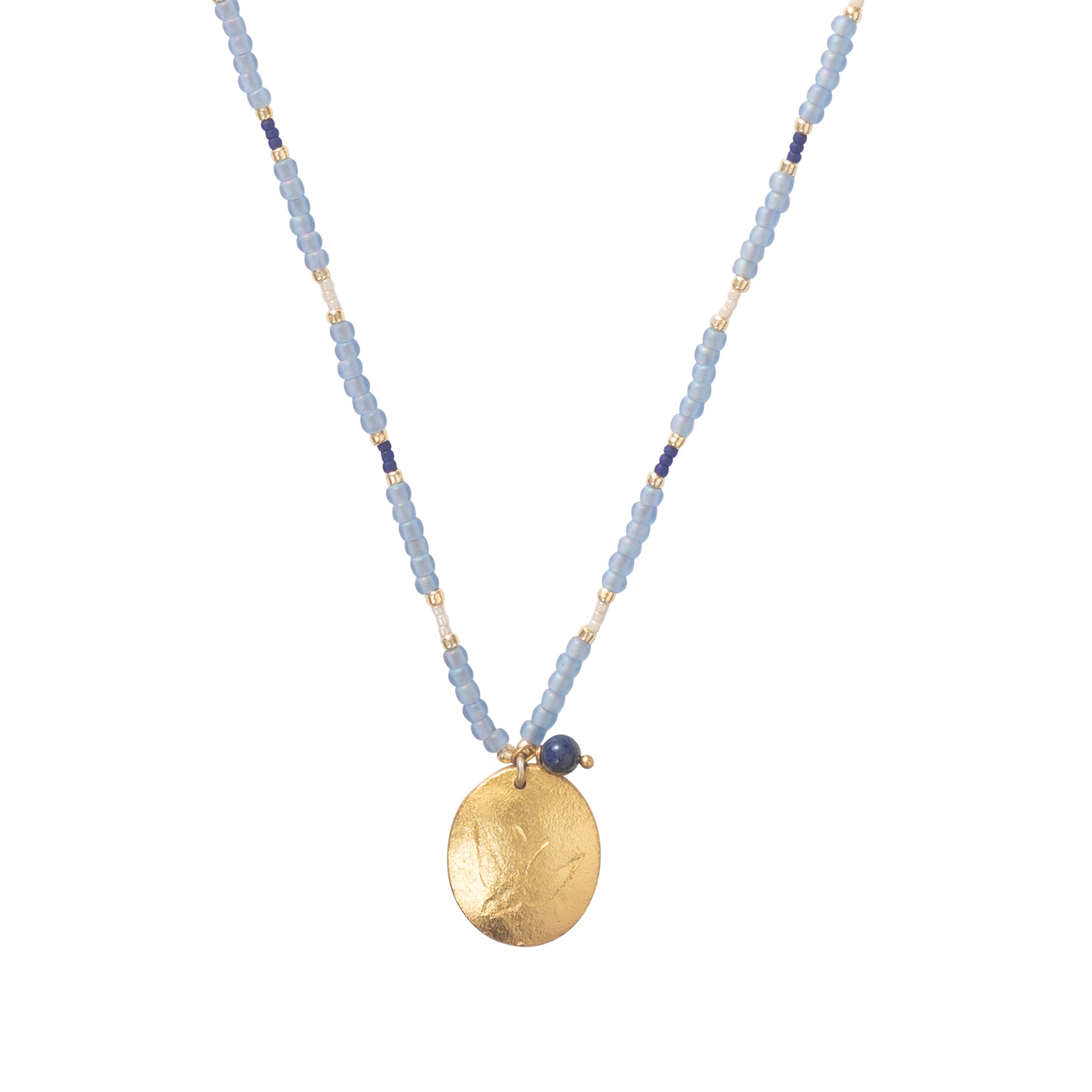 Prayer Lapis Lazuli GC Necklace Lapis Lazuli - LEEF mode en accessoires