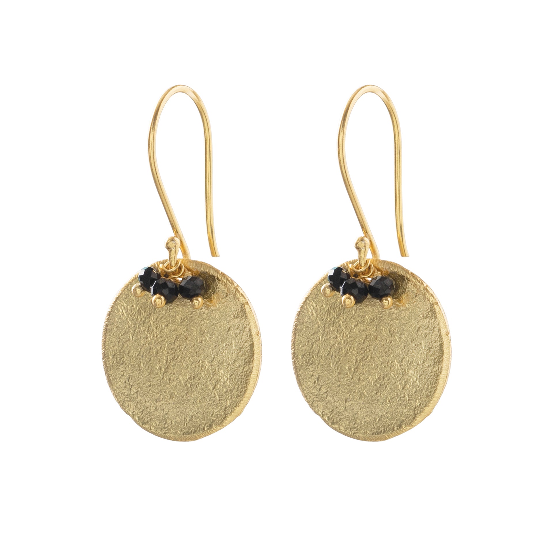 Precious Black Onyx Gold Earrings Black onyx - LEEF mode en accessoires