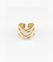Ring Adjustable Gold Stone Steel Goud van Zag Bijoux Paris te koop bij LEEF mode en accessoires Meppel