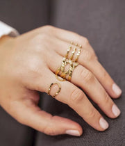 Ring Adjustable Gold Stone Steel Goud van Zag Bijoux Paris te koop bij LEEF mode en accessoires Meppel