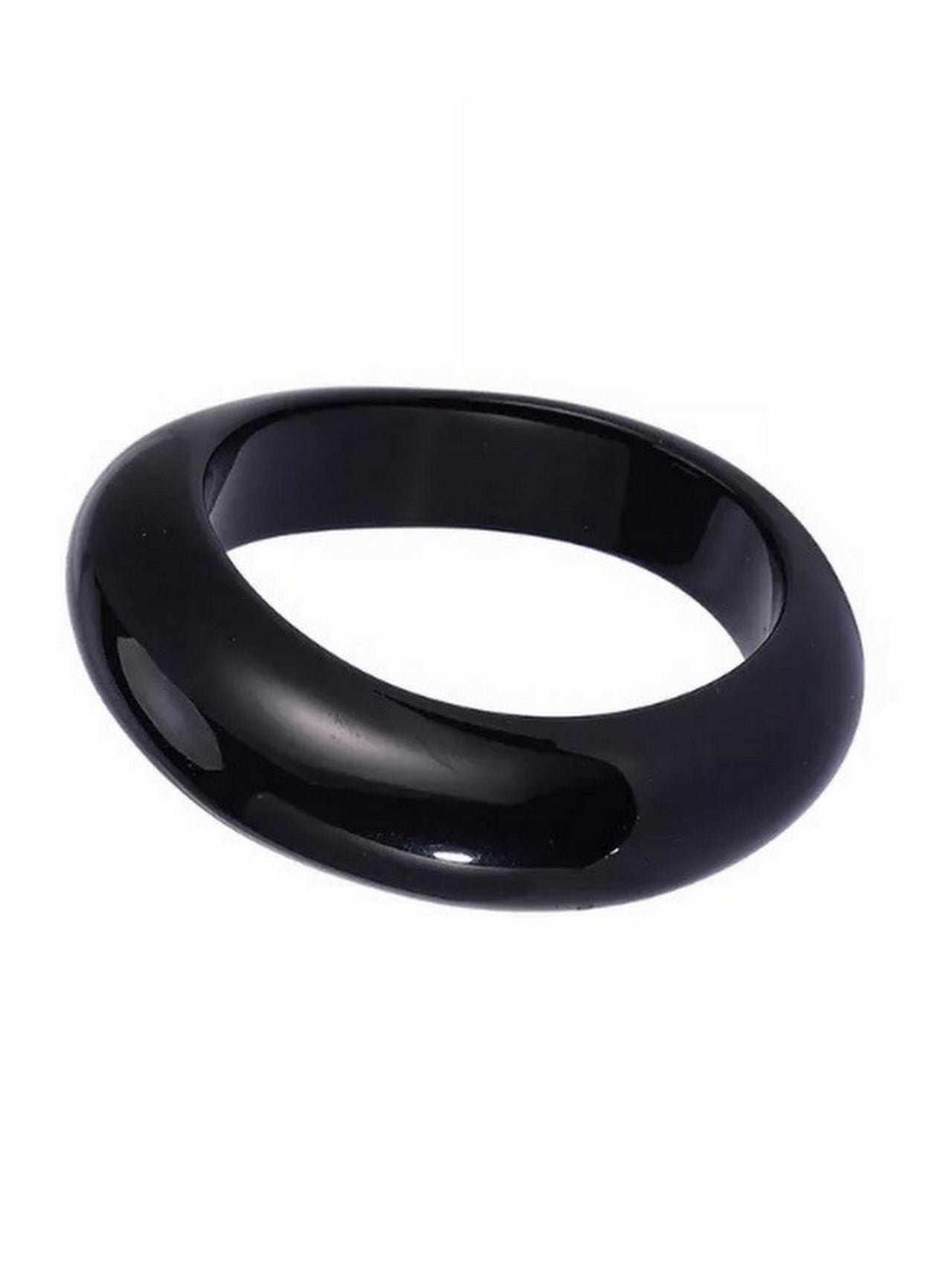 Ronde organische bangle zwart - LEEF mode en accessoires