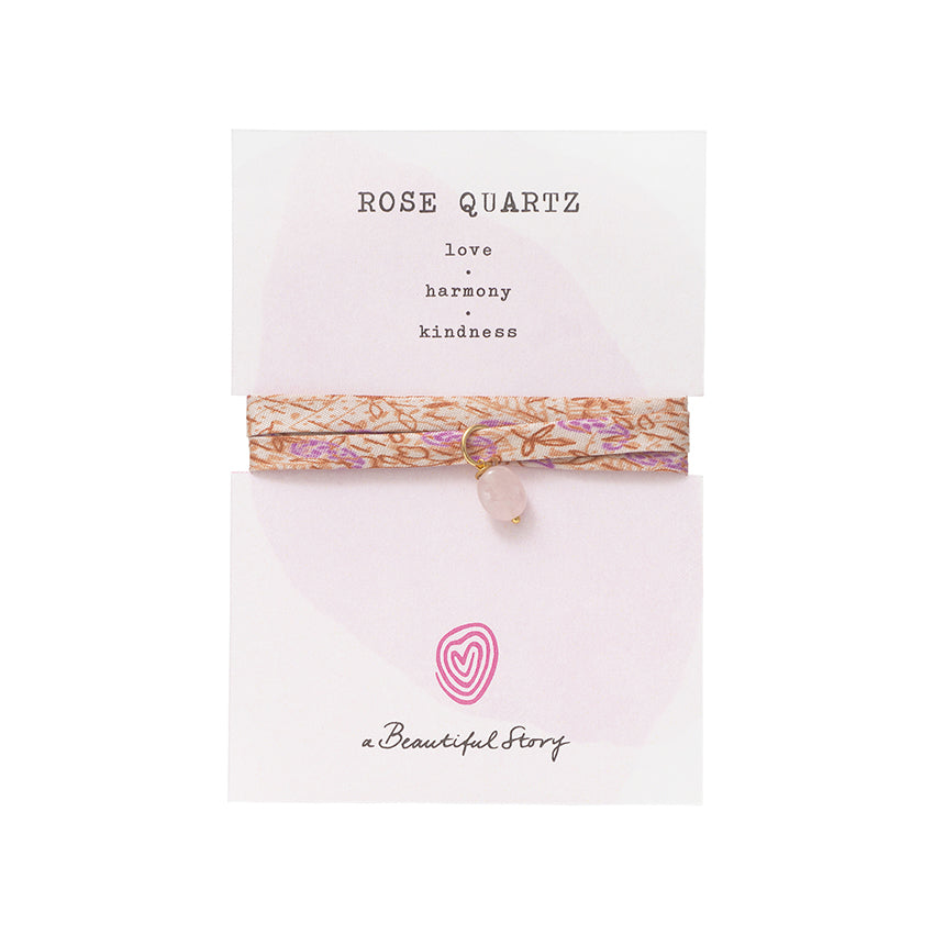 Sari Wrap Bracelet Rose quartz - LEEF mode en accessoires