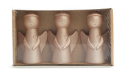 Sculpture candle Angel 3stuks Rose pearl van Rustik Lys te koop bij LEEF mode en accessoires Meppel