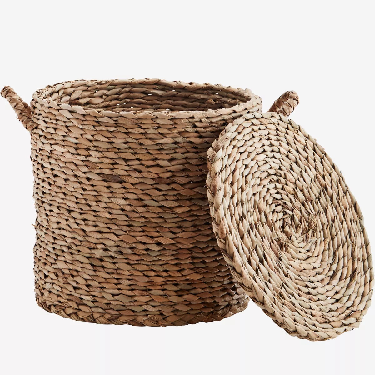 Seagrass Basket with lid van Madam Stoltz te koop bij LEEF mode en accessoires Meppel