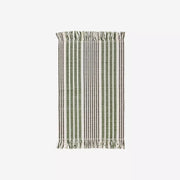 Striped Cotton Bath Mat 60x90cm Off White, Green Charcoal - LEEF mode en accessoires
