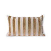 Striped Velvet Cushion Brown/Naturel (30x50) Brown/Naturel - LEEF mode en accessoires