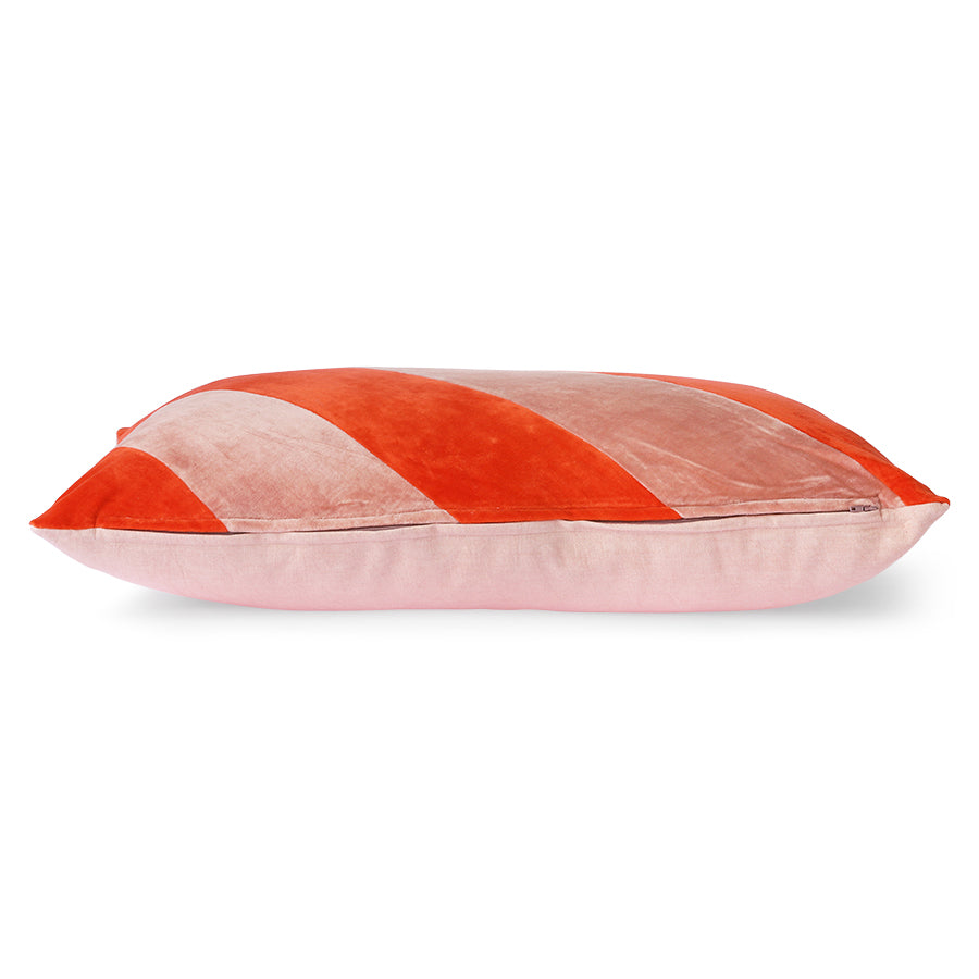Striped velvet cushon red/pink red/pink van HKliving te koop bij LEEF mode en accessoires Meppel