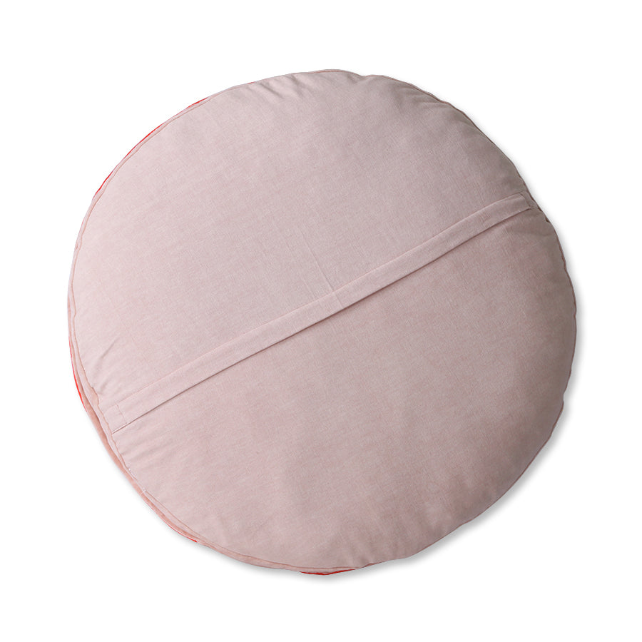 Striped velvet seat cushion round Red/pink van HKliving te koop bij LEEF mode en accessoires Meppel