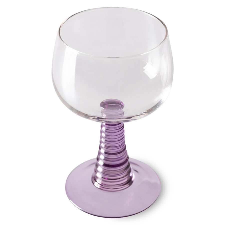 Swirl Wine Glass High Purple van HKliving te koop bij LEEF mode en accessoires Meppel