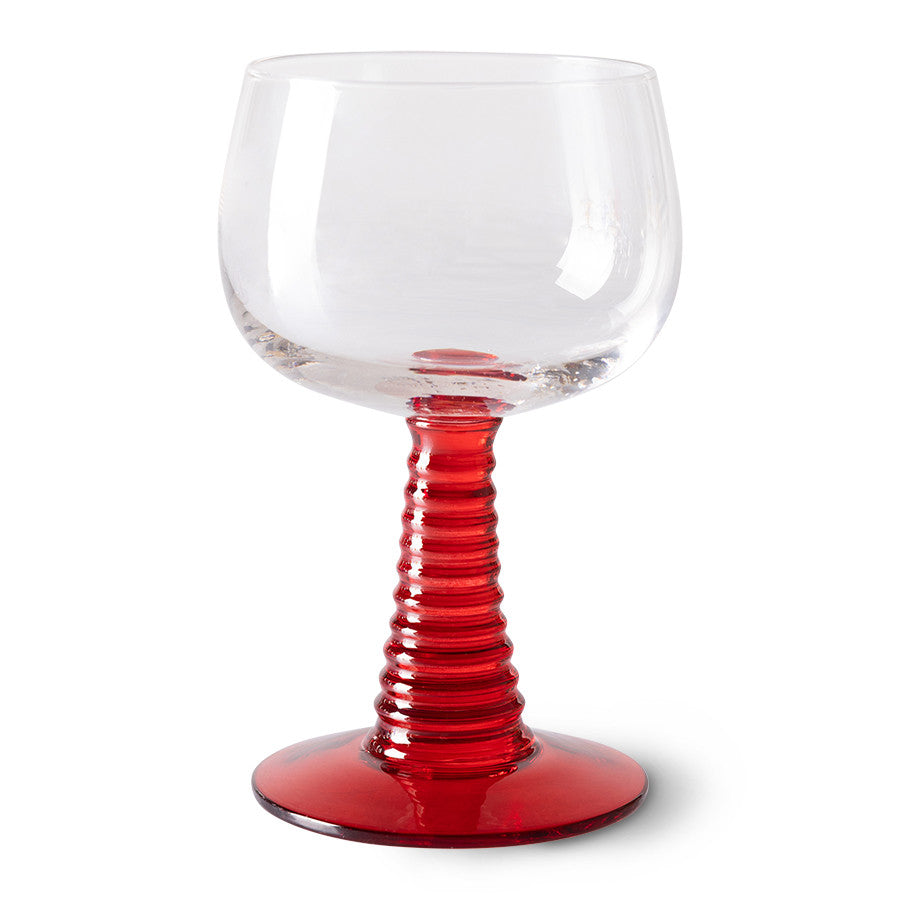 Swirl Wine Glass High Red van HKliving te koop bij LEEF mode en accessoires Meppel