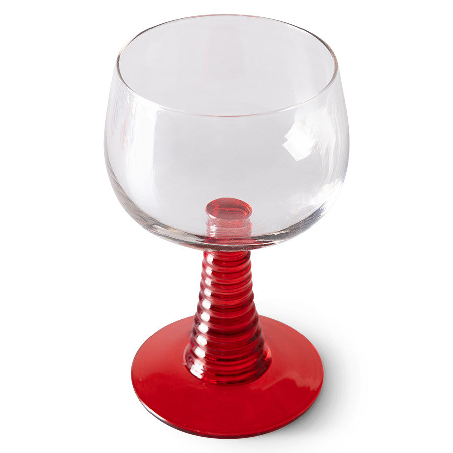 Swirl Wine Glass High Red van HKliving te koop bij LEEF mode en accessoires Meppel