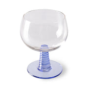 Swirl Wine Glass Low Blue van HKliving te koop bij LEEF mode en accessoires Meppel