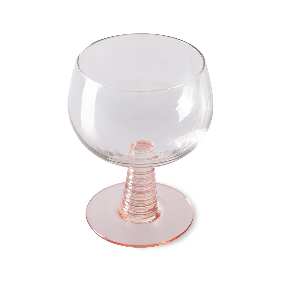 Swirl Wine Glass Low Nude van HKliving te koop bij LEEF mode en accessoires Meppel