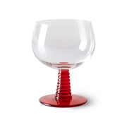 Swirl Wine Glass Low Red van HKliving te koop bij LEEF mode en accessoires Meppel