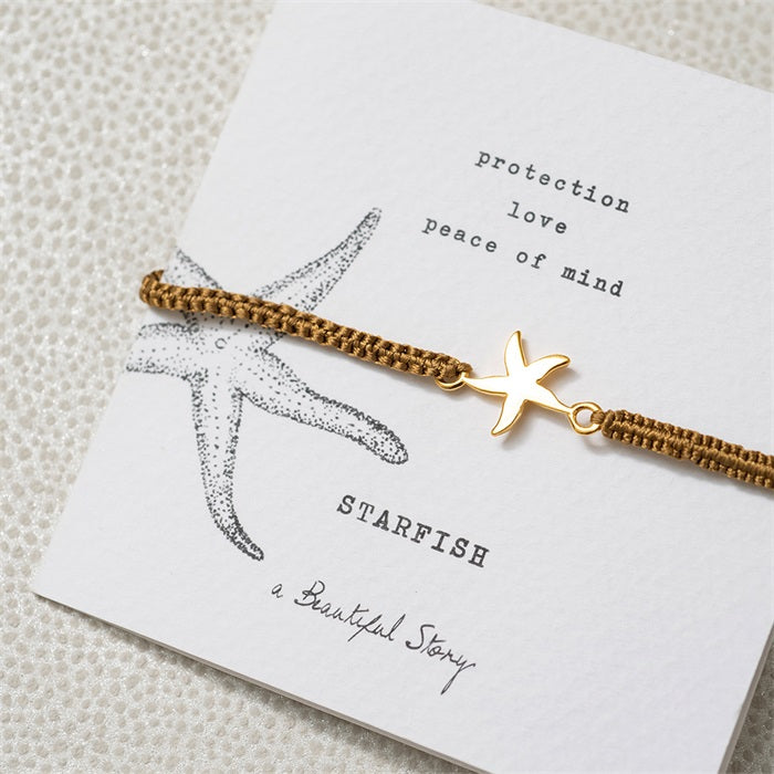 Symbol Starfish Gold Bracelet Gold van a Beautiful Story te koop bij LEEF mode en accessoires Meppel