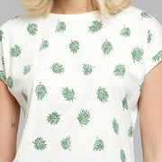 T-Shirt Visby Leaf AOP Off-White - LEEF mode en accessoires