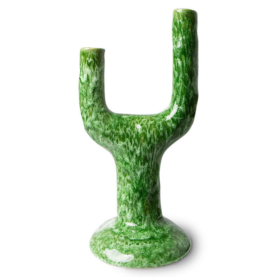 The Emeralds Ceramic Candle Holder L Reactive Green van HKliving te koop bij LEEF mode en accessoires Meppel
