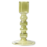 The Emeralds: Glass Candle Holder M Olive Green van HKliving te koop bij LEEF mode en accessoires Meppel