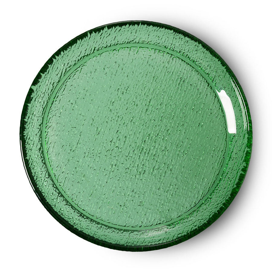 The Emeralds: Glass Side Plate Green van HKliving te koop bij LEEF mode en accessoires Meppel