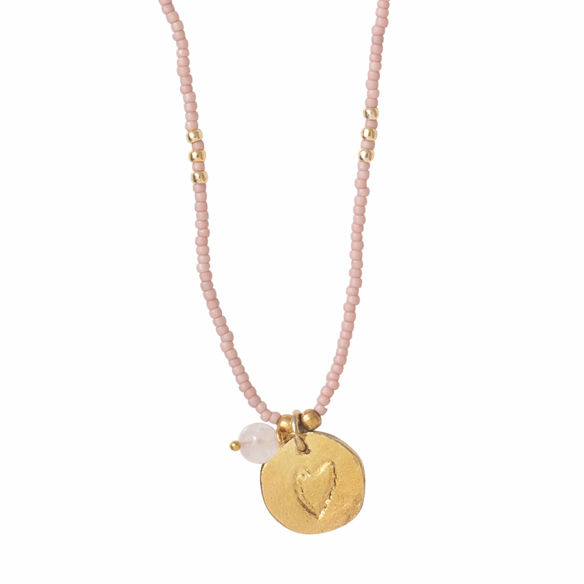 Timeles Rose Quartz GC Necklace Rose quartz - LEEF mode en accessoires