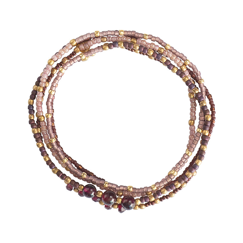 Together Garnet Gold Bracelet Garnet - LEEF mode en accessoires