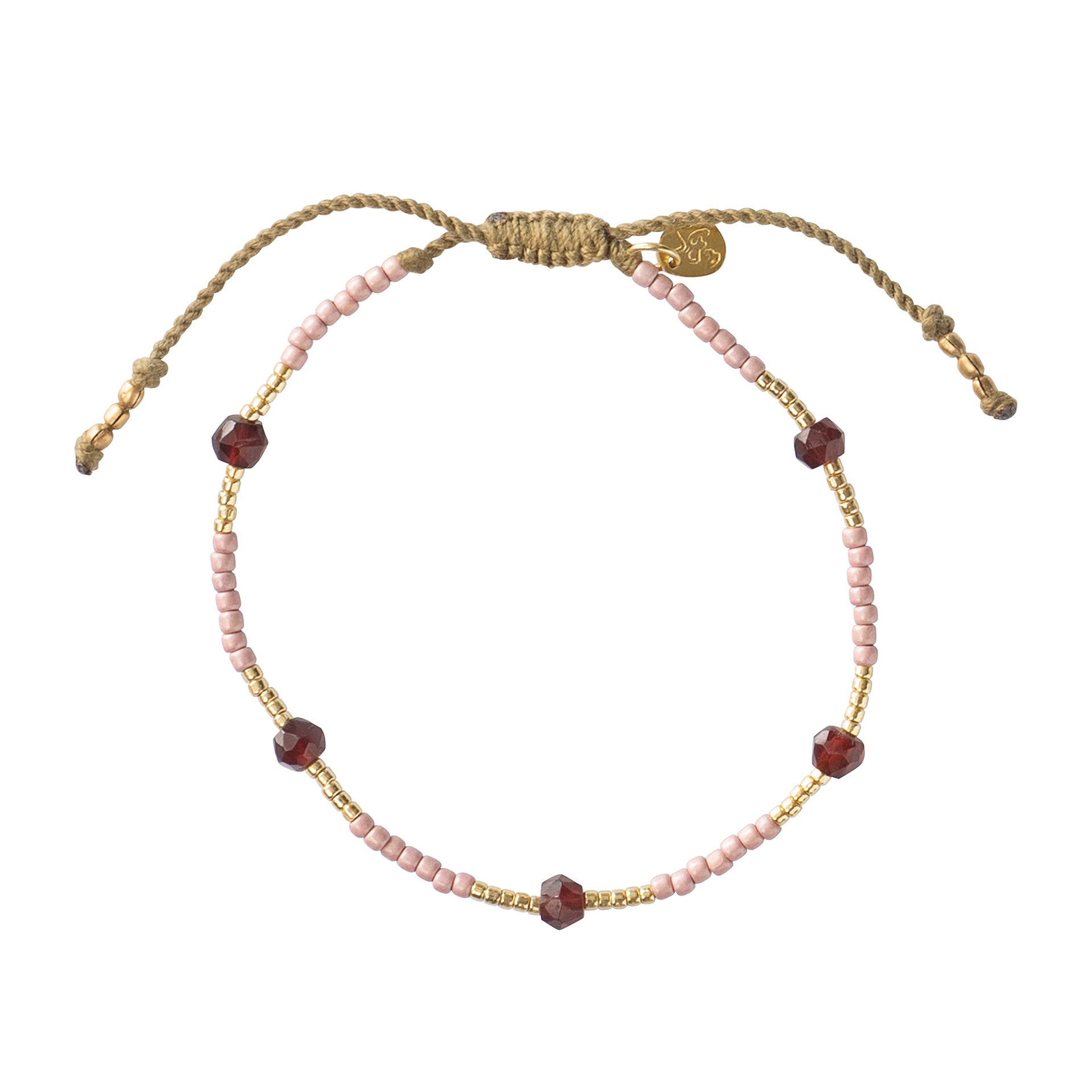 Warrior Garnet Gold Bracelet Garnet - LEEF mode en accessoires