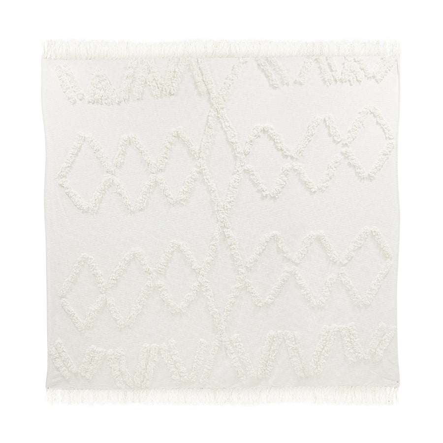 White Fringe Bedspread 270x270 White van HKliving te koop bij LEEF mode en accessoires Meppel