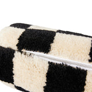 Woolen bolster cushion black and white (13x50cm) - LEEF mode en accessoires