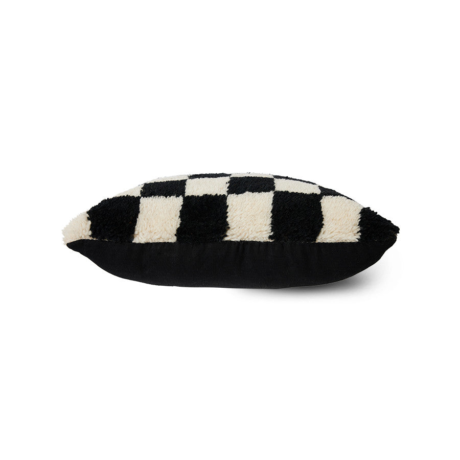 Woolen cushion black and white statement (50x50cm) - LEEF mode en accessoires