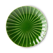 the emeralds ceramic side plate ribbed Green - LEEF mode en accessoires