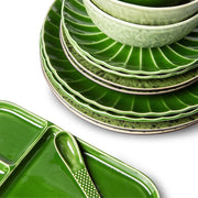 the emeralds ceramic side plate ribbed Green - LEEF mode en accessoires